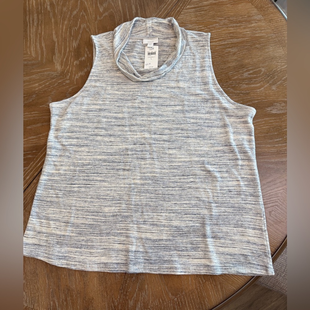 J. Jill Sleeveless cream and blue Top